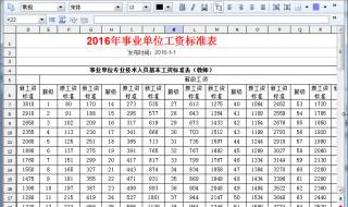 事业单位工资标准表