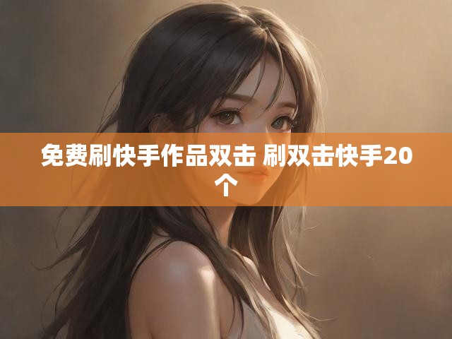 免费刷快手作品双击 刷双击快手20个