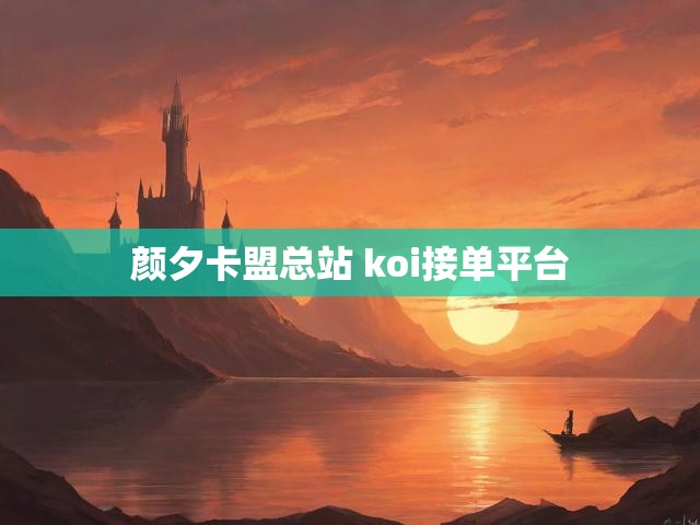 颜夕卡盟总站 koi接单平台