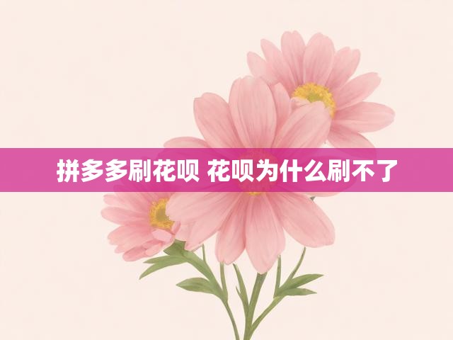 拼多多刷花呗 花呗为什么刷不了