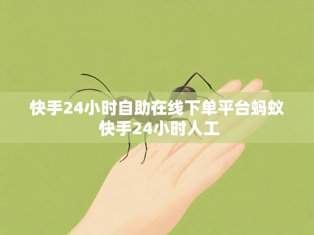 快手24小时自助在线下单平台蚂蚁 快手24小时人工