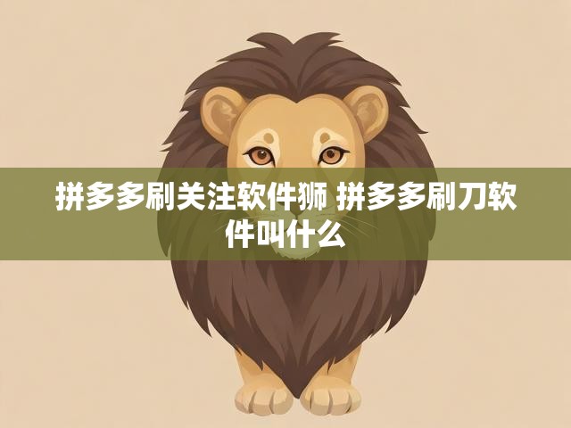 拼多多刷关注软件狮 拼多多刷刀软件叫什么